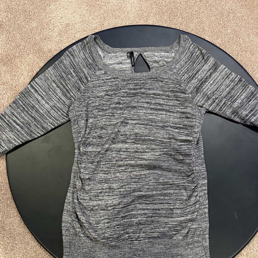 Maurices Heathered Gray Boatneck Knit Top